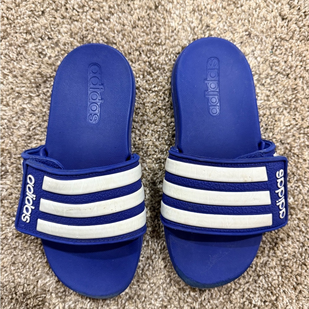 Adidas Kids Royal Blue Slide Sandals